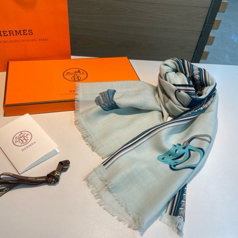 Hermes Cashmere&Silk Scarf-170
