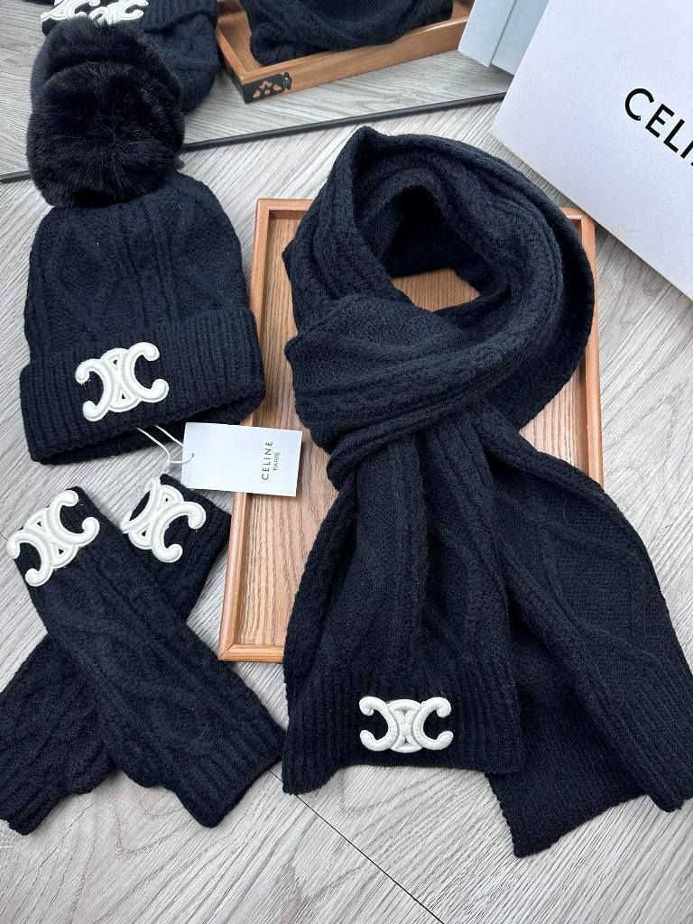 Celine Beanies&Scarf&Gloves-002