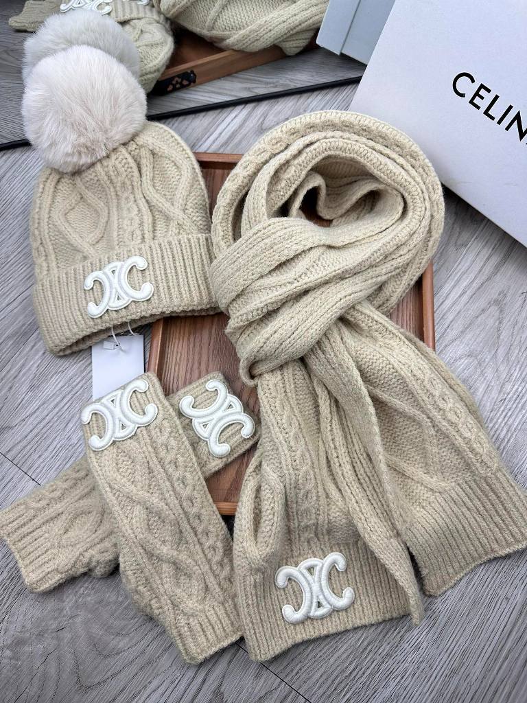 Celine Beanies&Scarf&Gloves-001