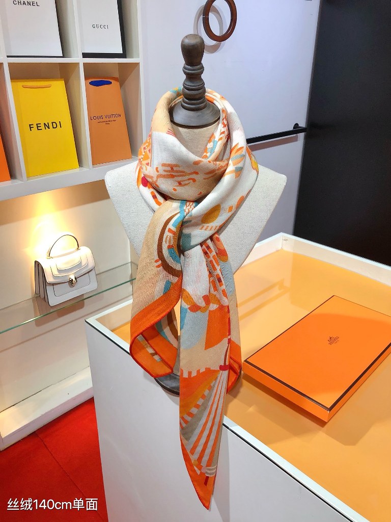 Hermes Cashmere&Silk Scarf-164
