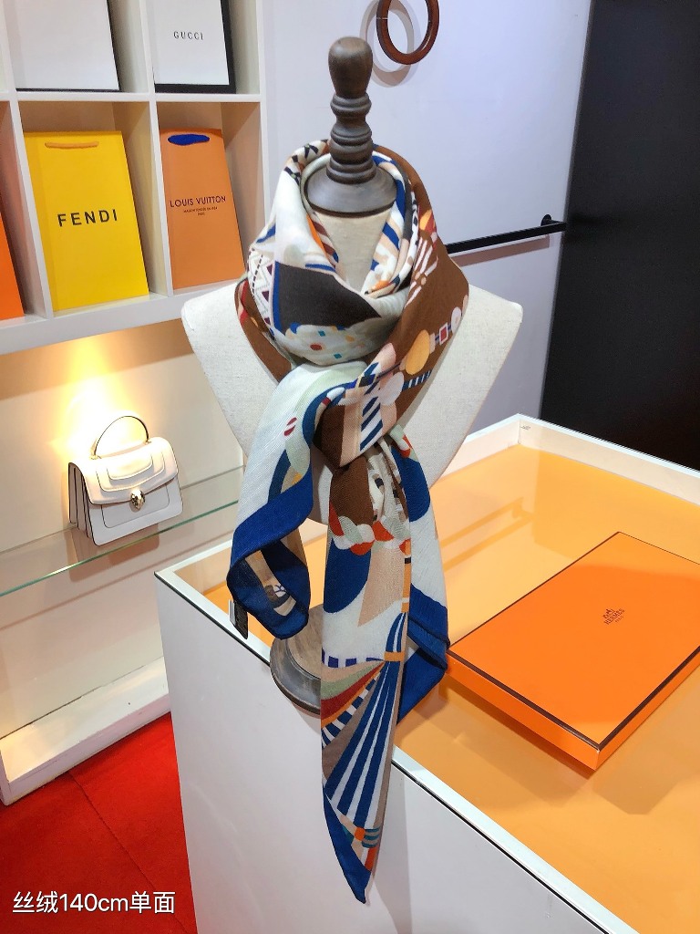 Hermes Cashmere&Silk Scarf-163