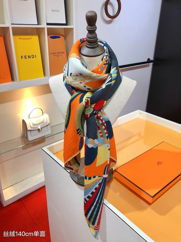Hermes Cashmere&Silk Scarf-162