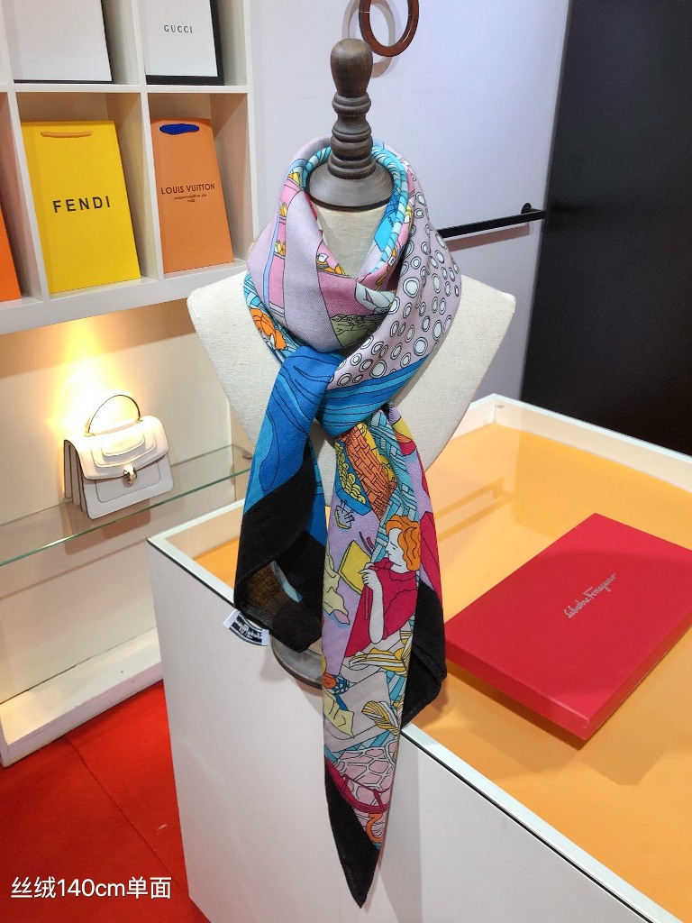 Hermes Cashmere&Silk Scarf-161