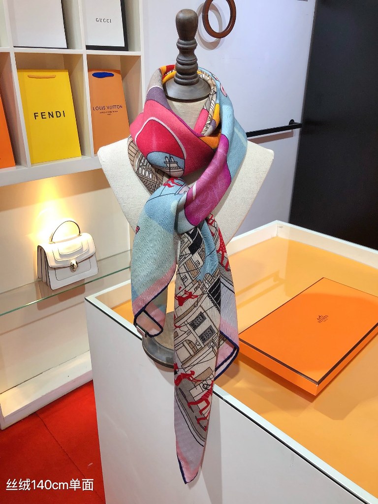 Hermes Cashmere&Silk Scarf-157