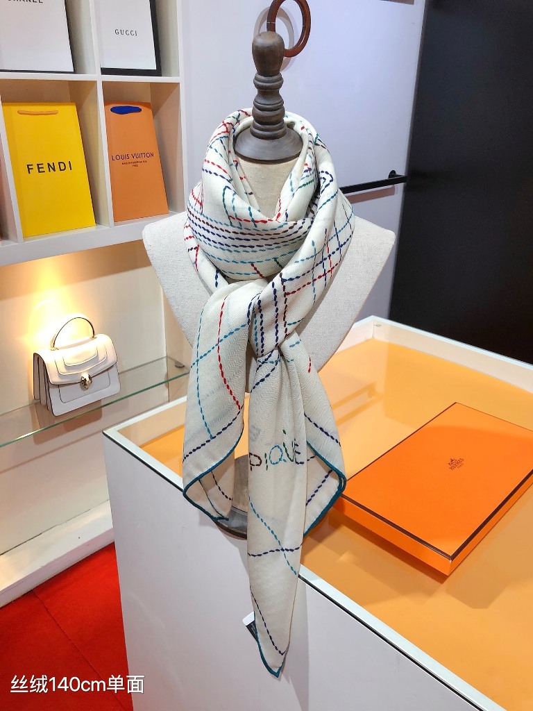 Hermes Cashmere&Silk Scarf-156