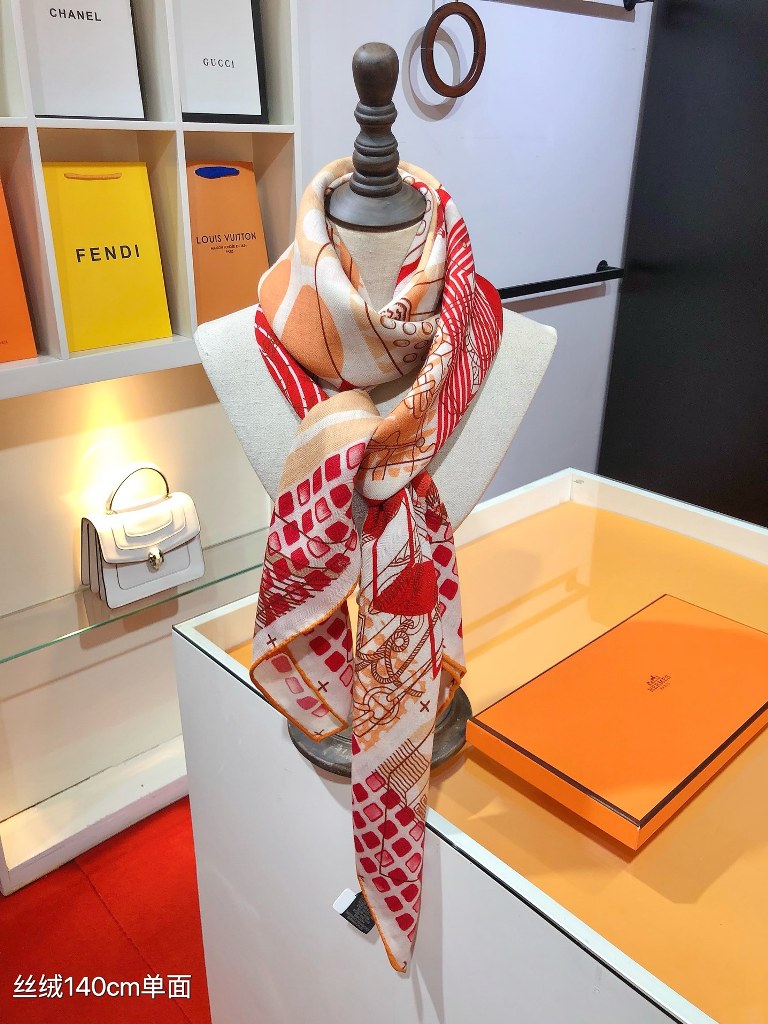 Hermes Cashmere&Silk Scarf-154