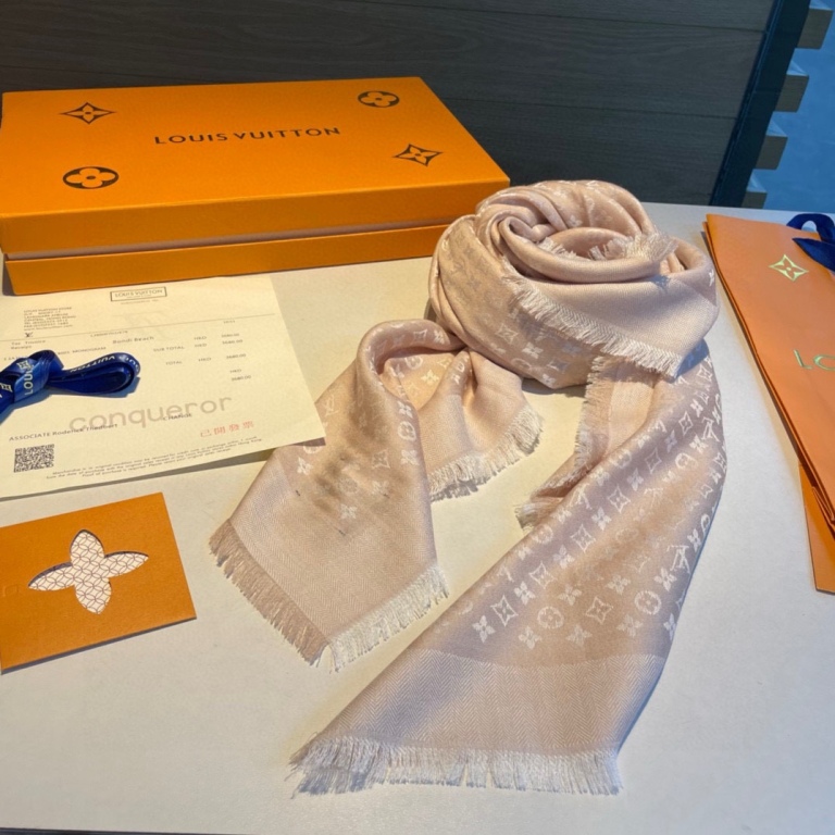 LV Wool&Mulberry Silk Scarf-037