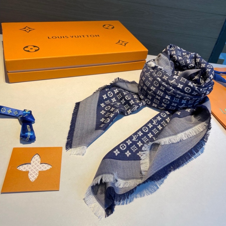 LV Wool&Mulberry Silk Scarf-036