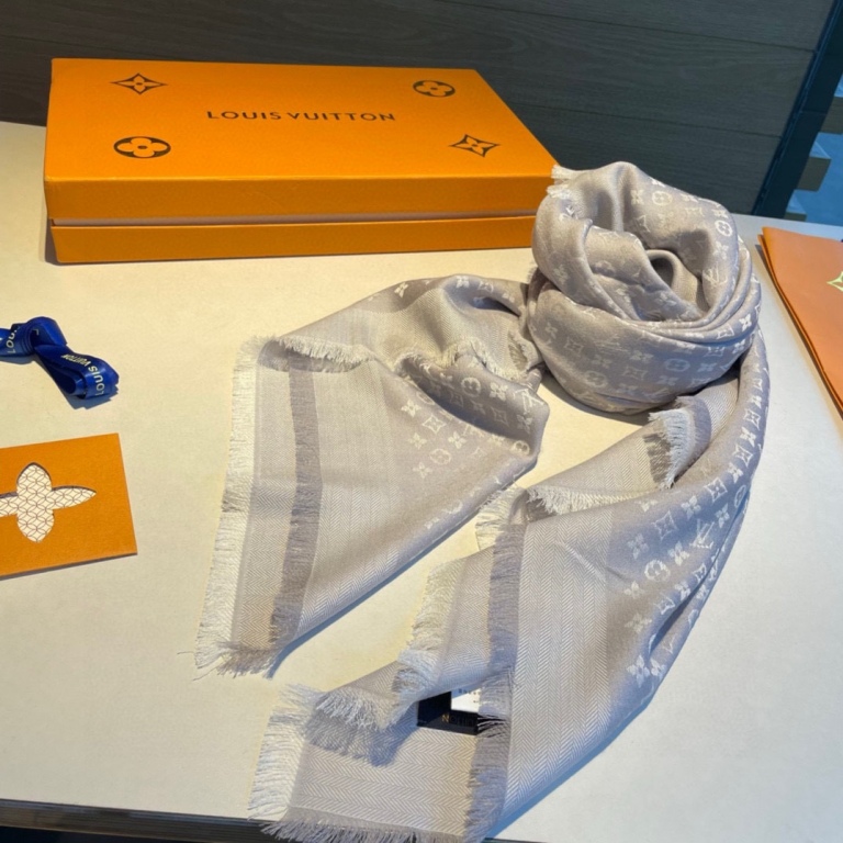 LV Wool&Mulberry Silk Scarf-035