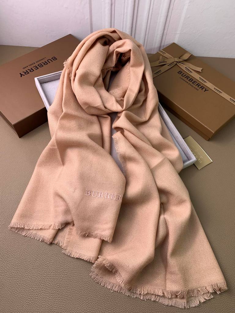 Burberry Cashmere&Mulberry Silk Scarf-011