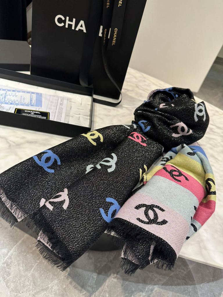 Chanel Cashmere&Wool&Mulberry Silk Scarf-18