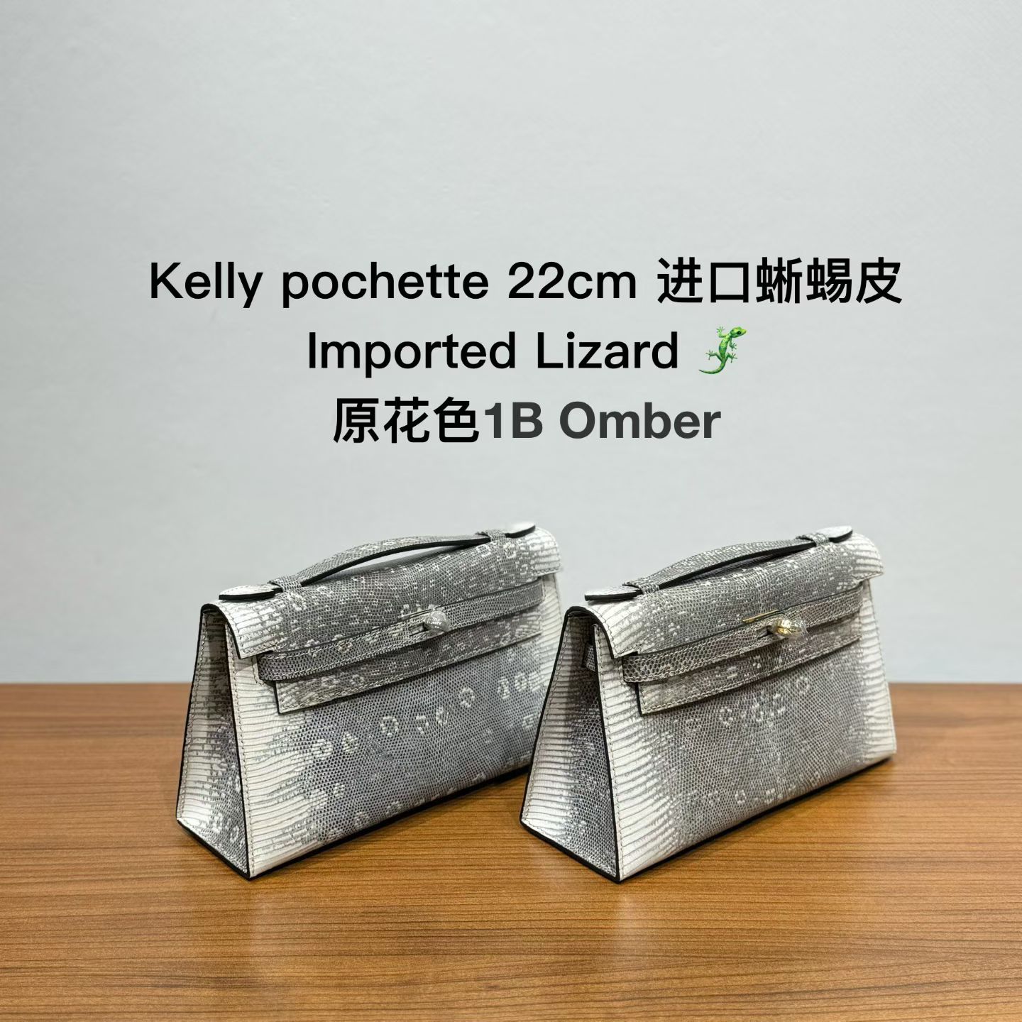 Kelly Pochette I 22cm-Lizard Leather(1B Omber)-006
