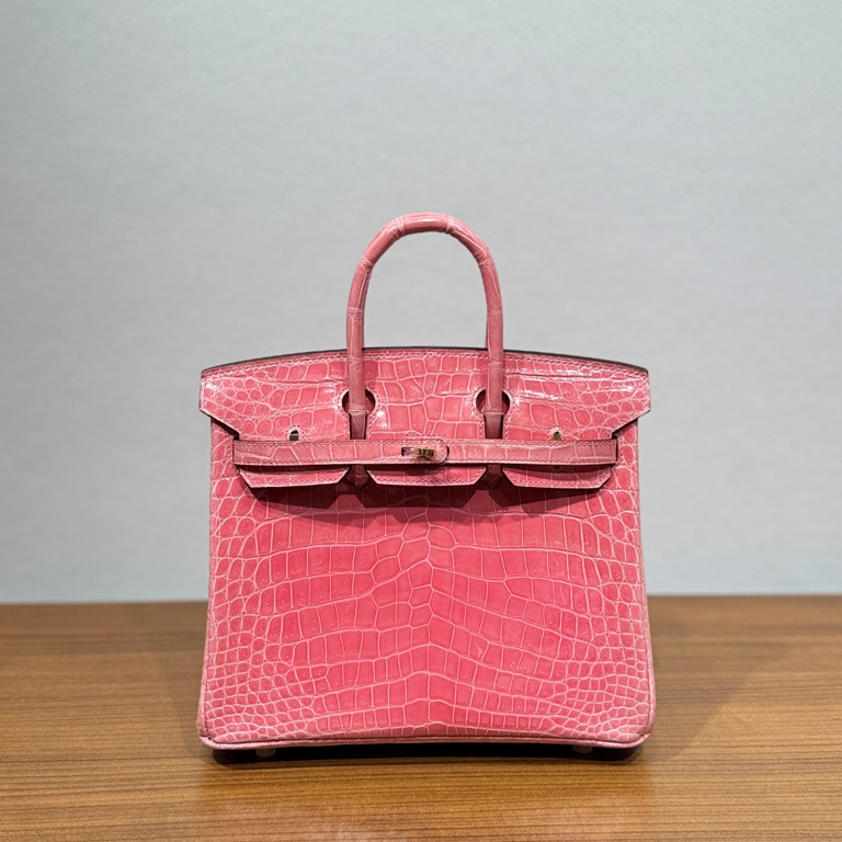 Birkin-Shinny Crocodile Leather(5P pink)gold-004