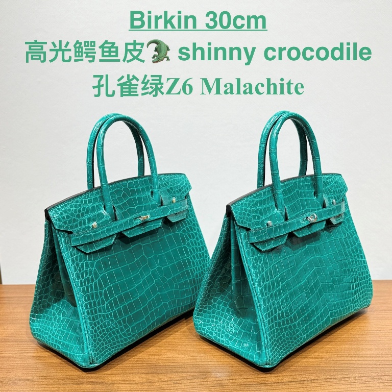 Birkin-Shiny Crocodile Leather(Z6 Malachite)-014