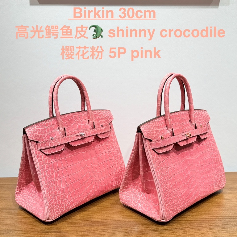 Birkin-Shiny Crocodile Leather(5P pink)-013