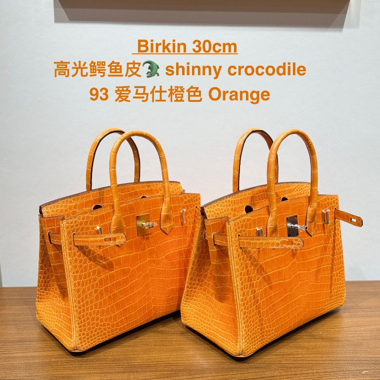 Birkin-Shiny Crocodile Leather(93 Orange)-006