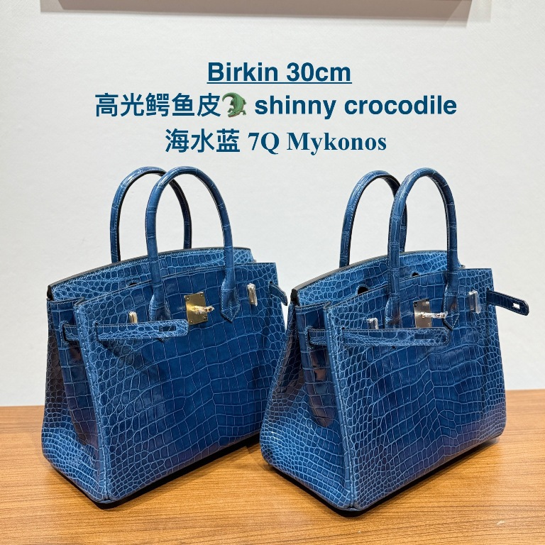Birkin-Shiny Crocodile Leather(7Q Mykonos)-004