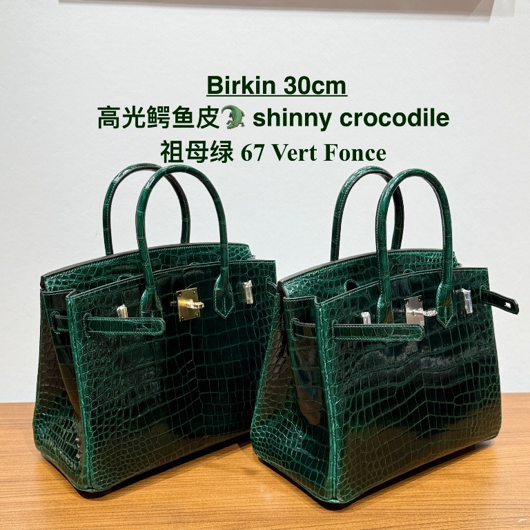 Birkin-Shiny Crocodile Leather(67 Vert Fonce)-001