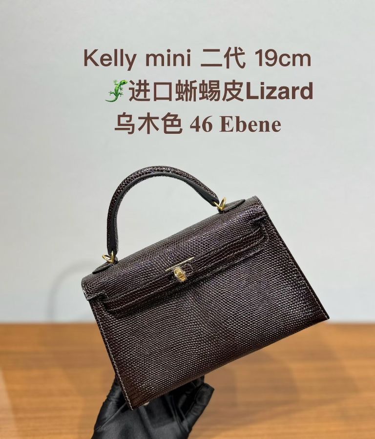Kelly Mini II 19cm-Lizard Leather(46 Ebene）-006
