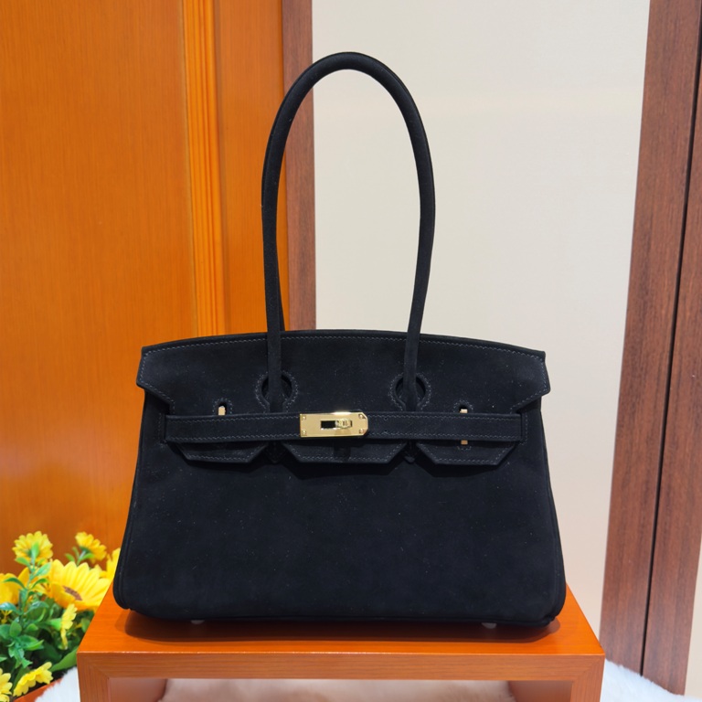 Shoulder Birkin Mini 29cm-Doblis Suede(89 Noir)-001