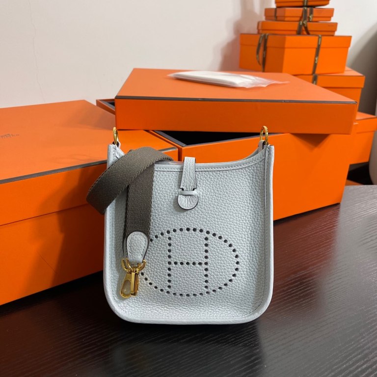 Evelyne Mini 17cm-Clemence Leather(08 Bleu Pale)-008