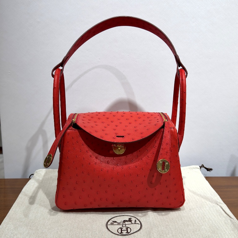 Lindy 26cm-Ostrich Skin(red)-001