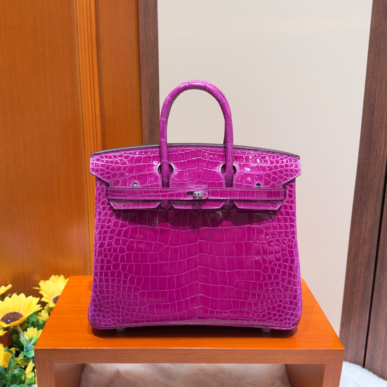 Birkin-Shinny Crocodile Leather(J5 Rose Sheherazade)silvery-017