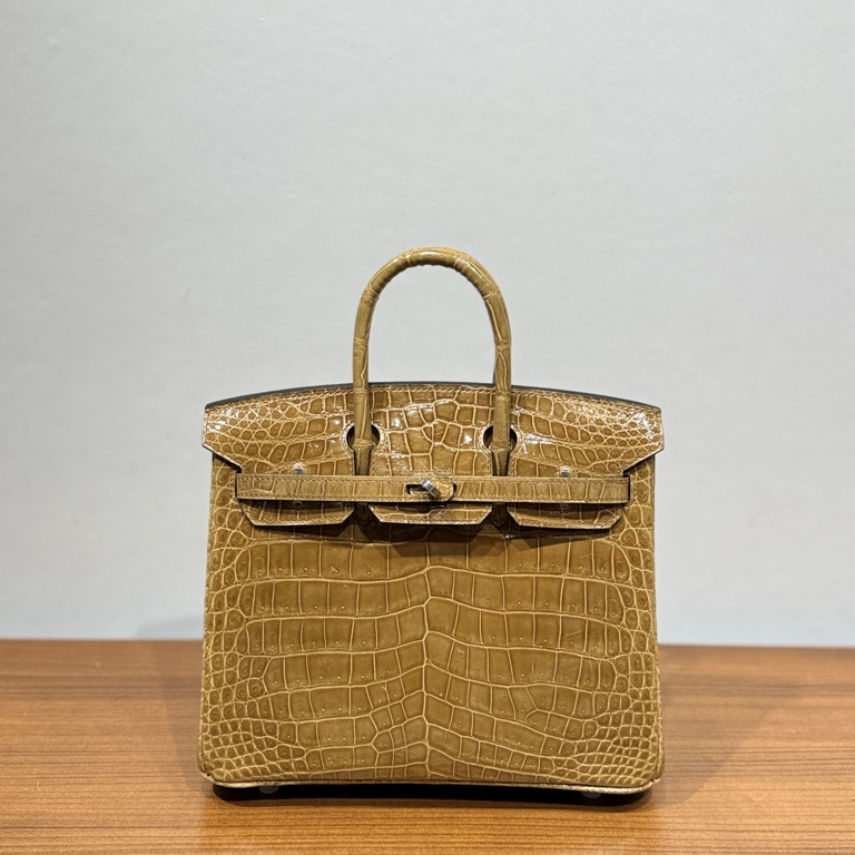 Birkin-Shinny Crocodile Leather(17 Ficelle)silvery-015
