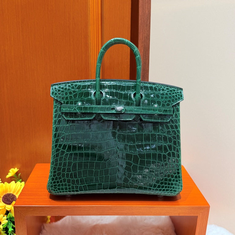 Birkin-Shinny Crocodile Leather(6Q Vert Emeraude)silvery-019
