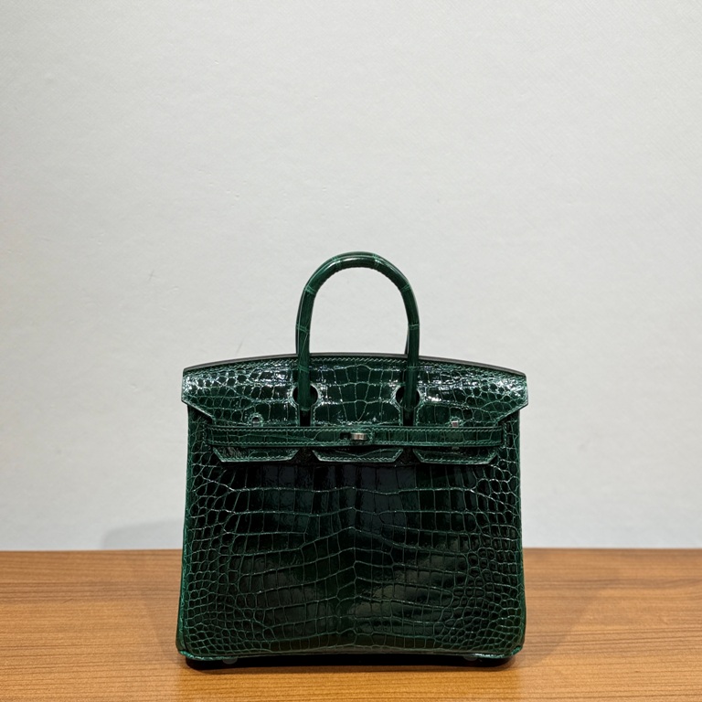 Birkin-Shinny Crocodile Leather(67 Vert Fonce)silvery-011