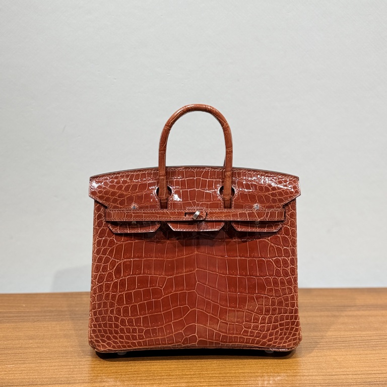 Birkin-Shinny Crocodile Leather(33 Miel)silvery -007