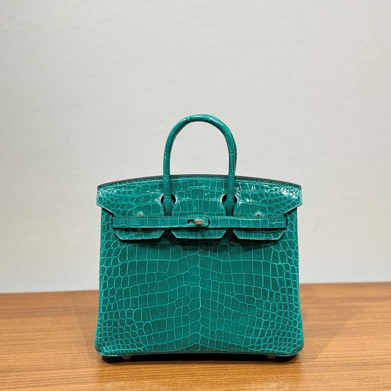 Birkin-Shinny Crocodile Leather(Z6 Malachite)gold-006