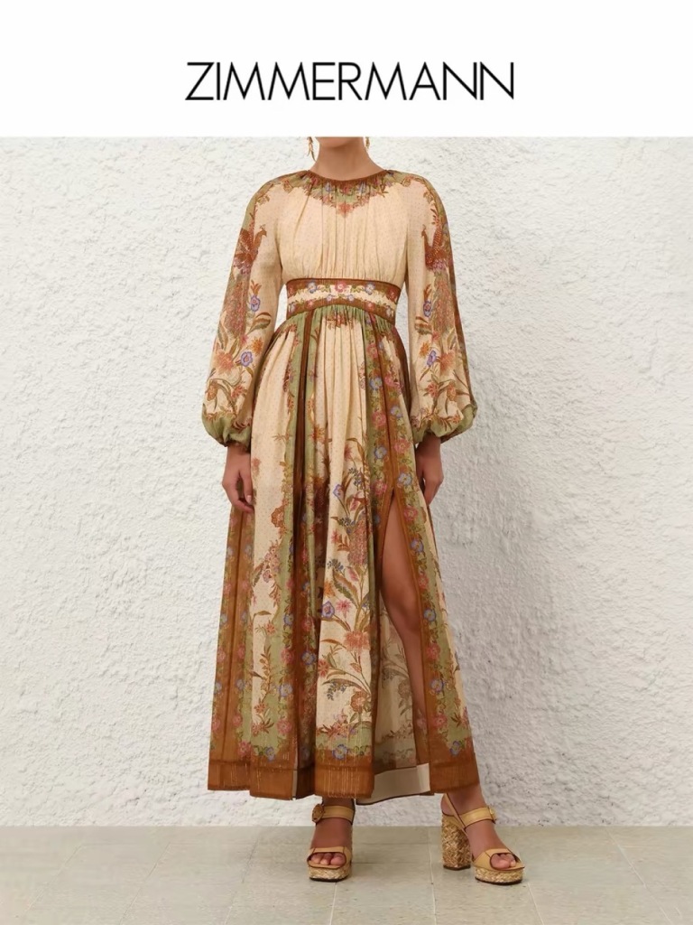 Indra Waisted Maxi Dress-C