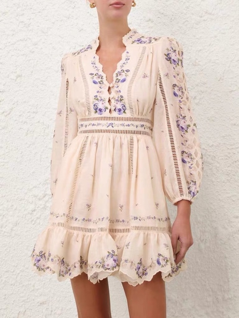 Patience Plunge Mini Dress-D