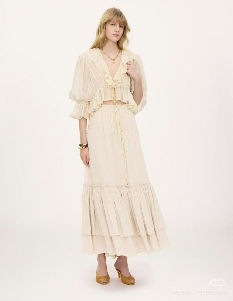 Chloé Top and Long Skirt Set-A