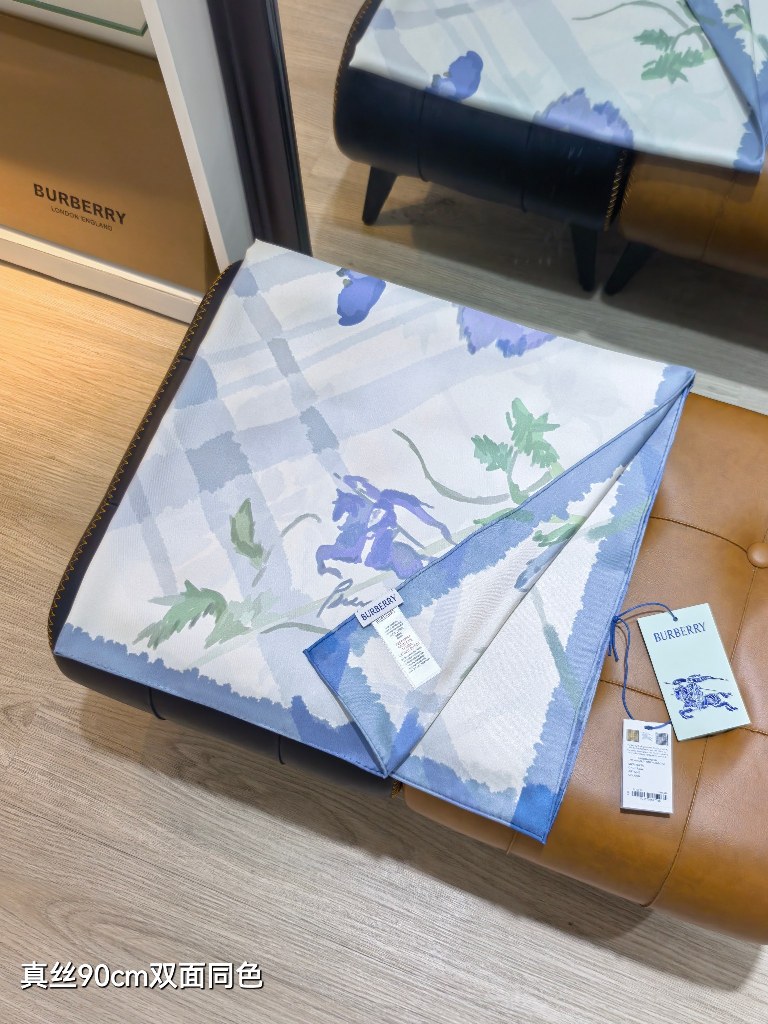 Bueberry Double-Sided Silk Scarf-024