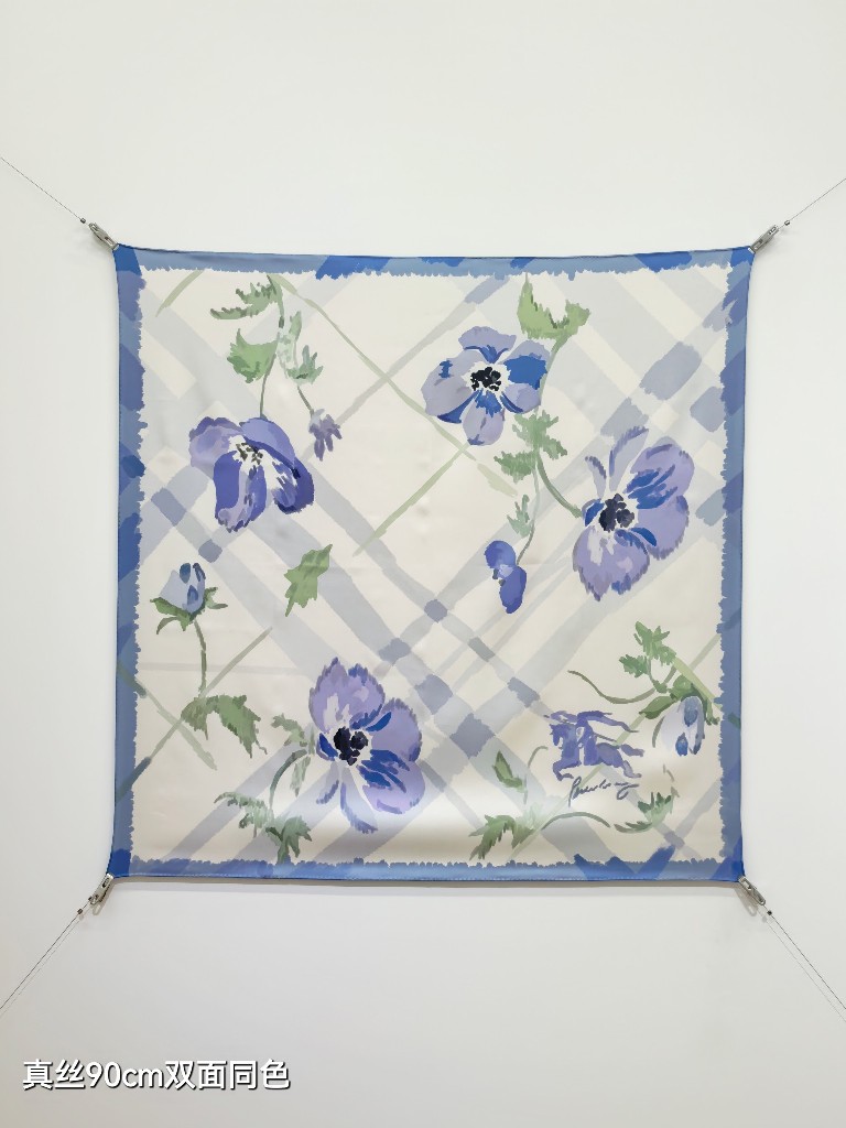 Bueberry Double-Sided Silk Scarf-023