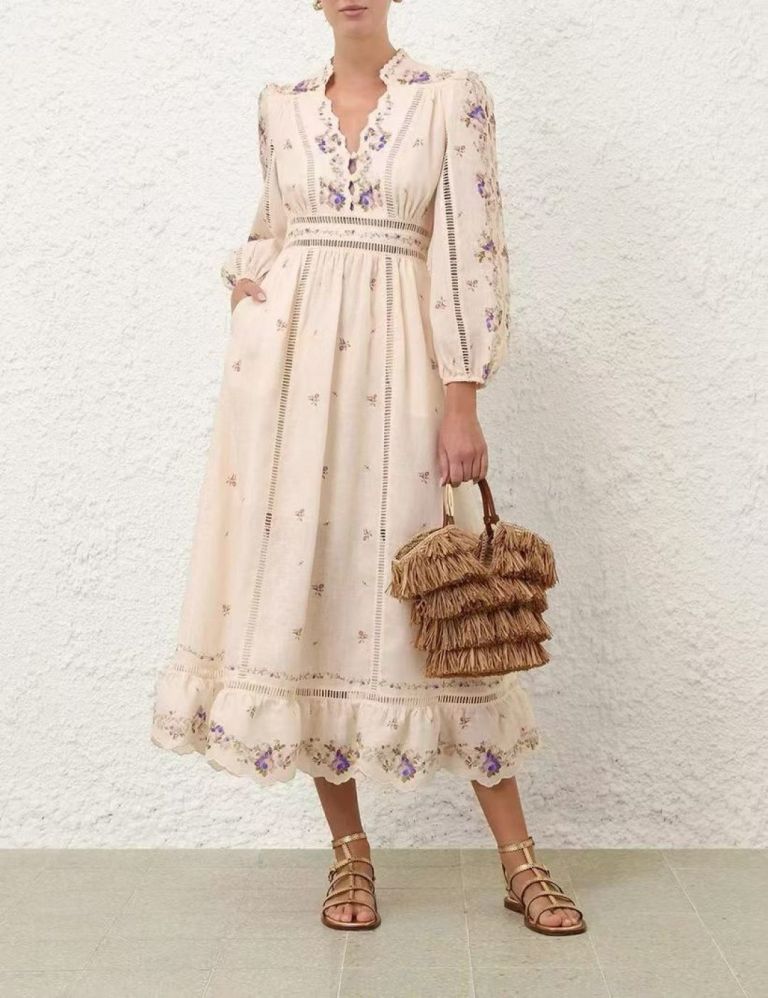 Patience Plunge Midi Dress-E