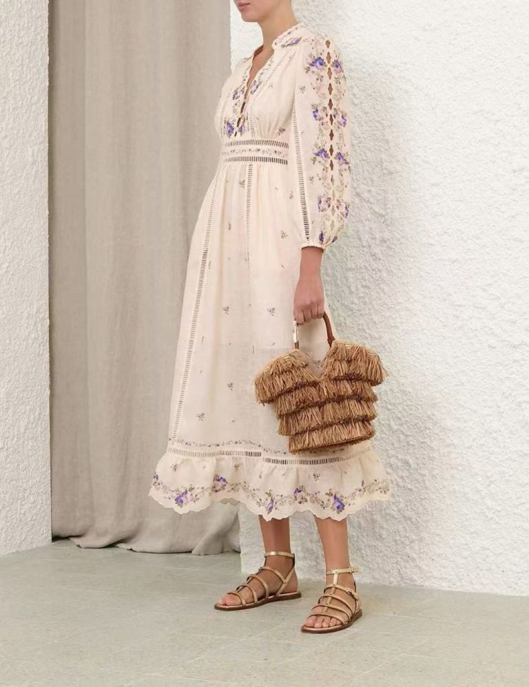 Patience Plunge Midi Dress-E