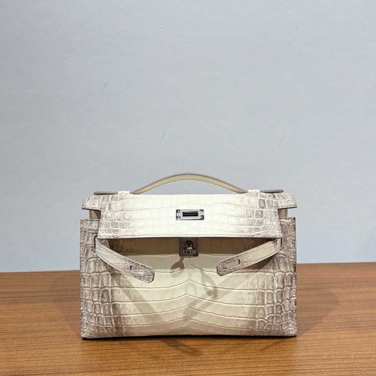 Kelly I  Mini 22cm-Crocodile Leather Himalaya 01-002