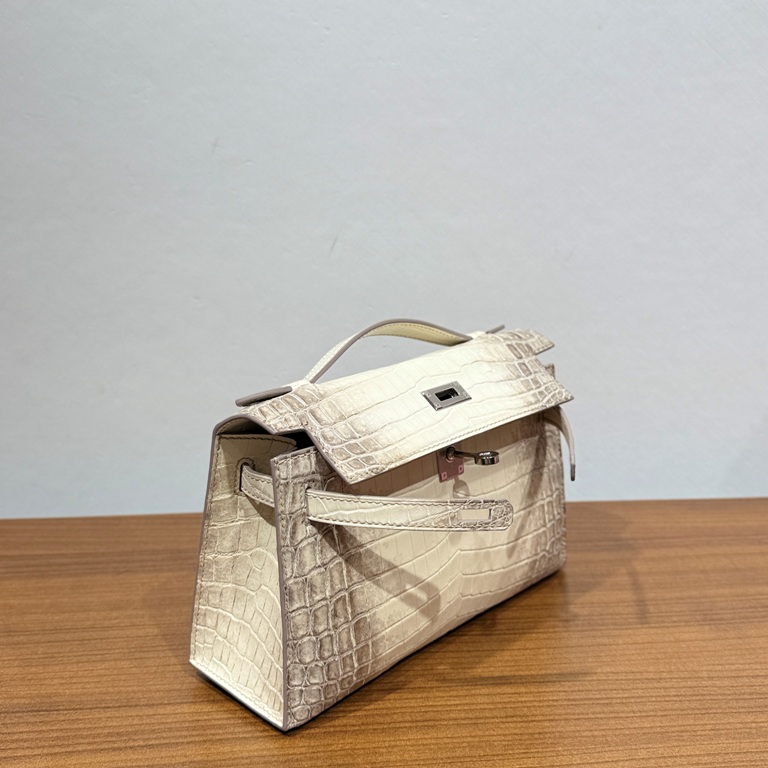 Kelly I  Mini 22cm-Crocodile Leather Himalaya 01-001