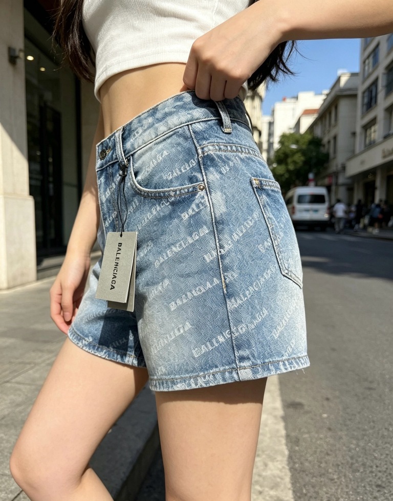 Balenciaga Shorts in Denim(w)-A