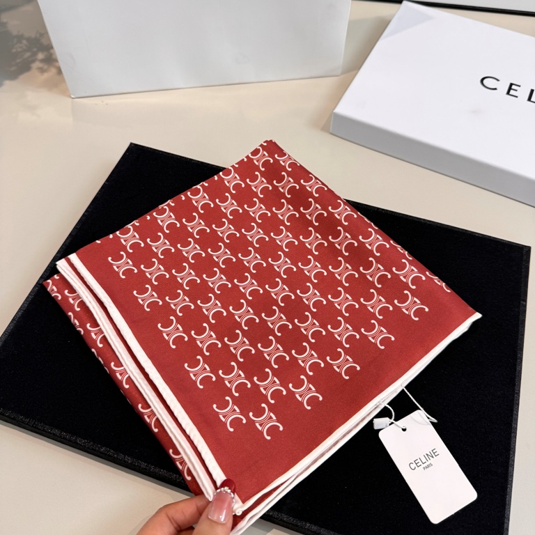 Celine Single-Sided Silk Scarf-009