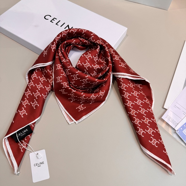Celine Single-Sided Silk Scarf-008
