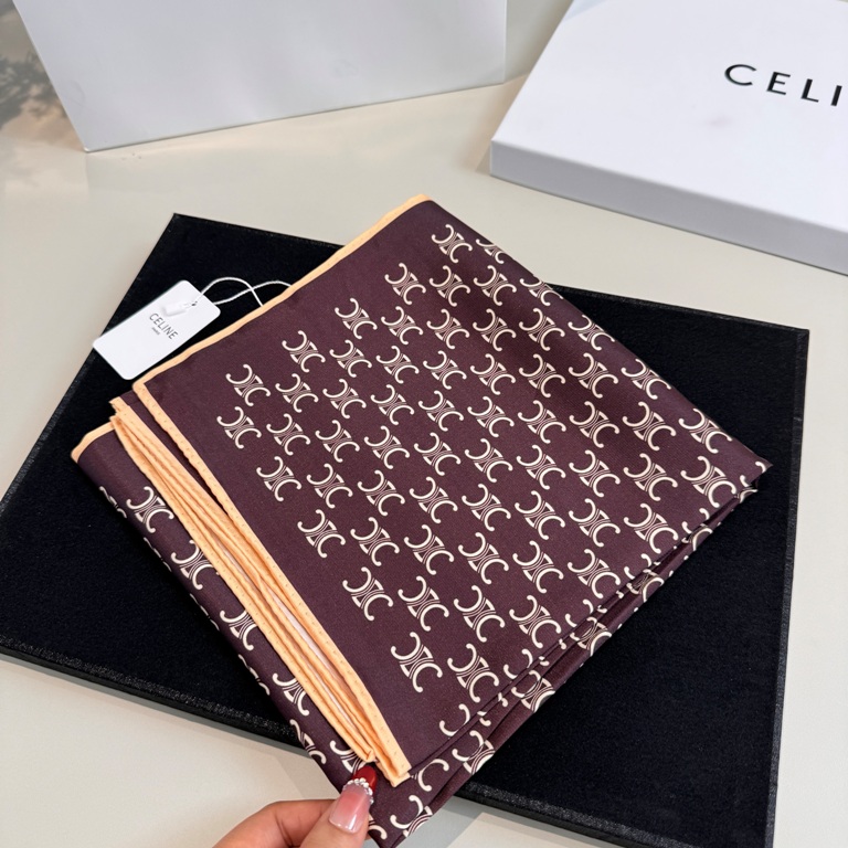 Celine Single-Sided Silk Scarf-006