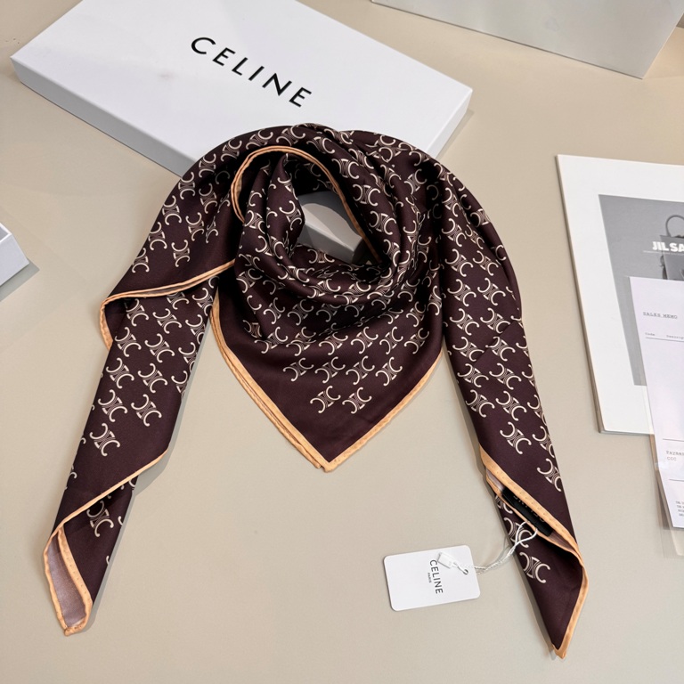 Celine Single-Sided Silk Scarf-005