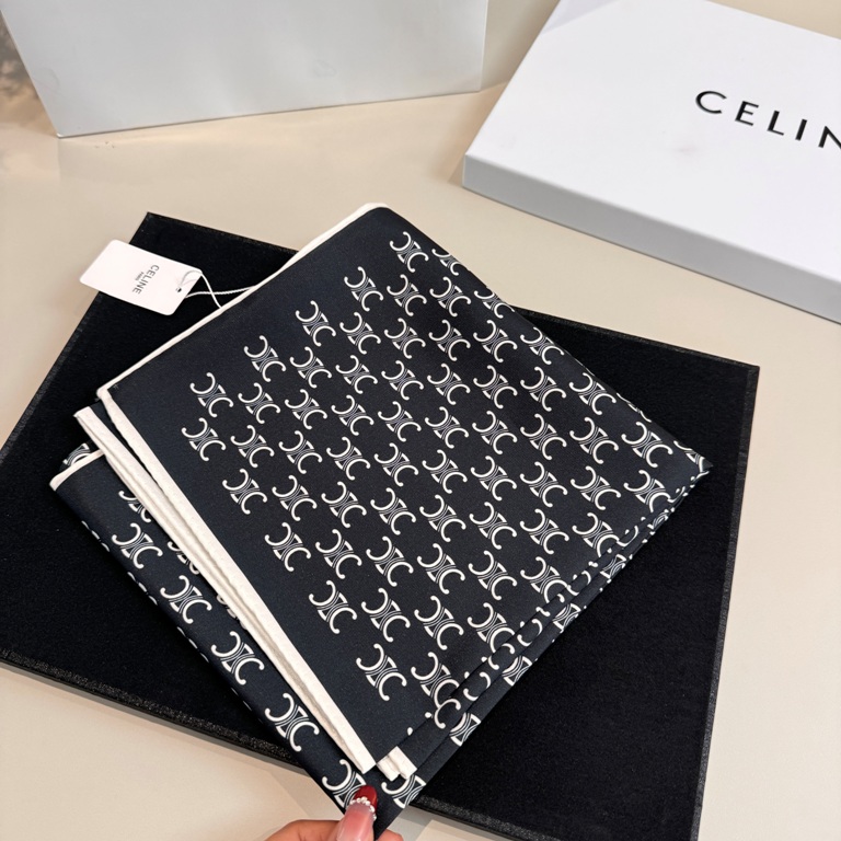 Celine Single-Sided Silk Scarf-003