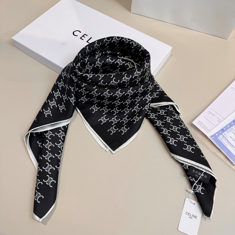 Celine Single-Sided Silk Scarf-002