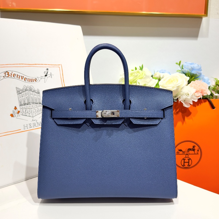 Birkin 25 in Azure Blue Epsom Leather-004