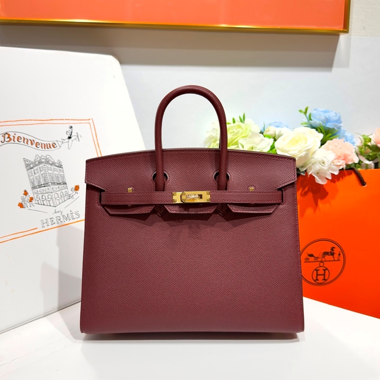 Birkin 25 in Bordeaux Epsom Leather-002